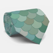 Merman Zeemeermin Schalen Blauw Patroon Stropdas (Opgerold)