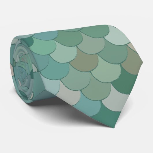 Merman Zeemeermin Schalen Blauw Patroon Stropdas (Opgerold)