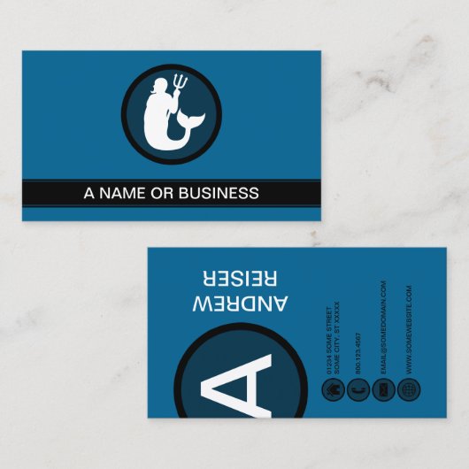 mermanblauwe bubbel visitekaartje (Voorkant / Achterkant)