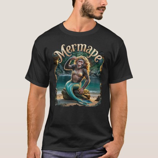 Mermape Fotografisch Combo Creature Grappig T-shirt (Voorkant)