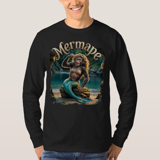 Mermape Fotografisch Combo Creature Grappig T-shirt (Voorkant)