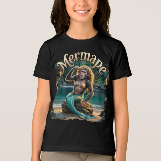 Mermape Fotografisch Combo Creature Grappig Tri-Blend Shirt (Voorkant)