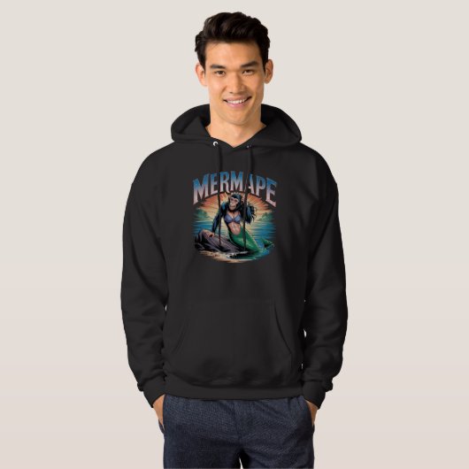 Mermape Illustratie Combo Creature Grappig Hoodie (Voorkant volledig)