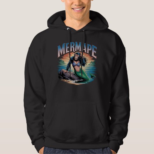 Mermape Illustratie Combo Creature Grappig Hoodie (Voorkant)