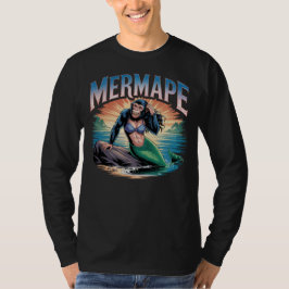 Mermape Illustratie Combo Creature Grappig T-shirt