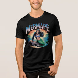 Mermape Illustratie Combo Creature Grappig Tri-Blend Shirt