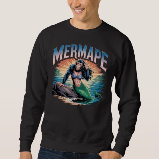Mermape Illustratie Combo Creature Grappig Trui (Voorkant)