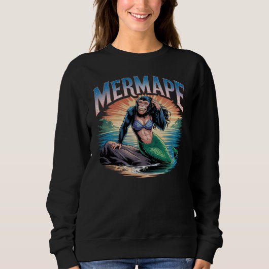 Mermape Illustratie Combo Creature Grappig Trui (Voorkant)