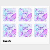 Mermazing Birthday Mermaid Tails Fun en Bright Vierkante Sticker (Vel)