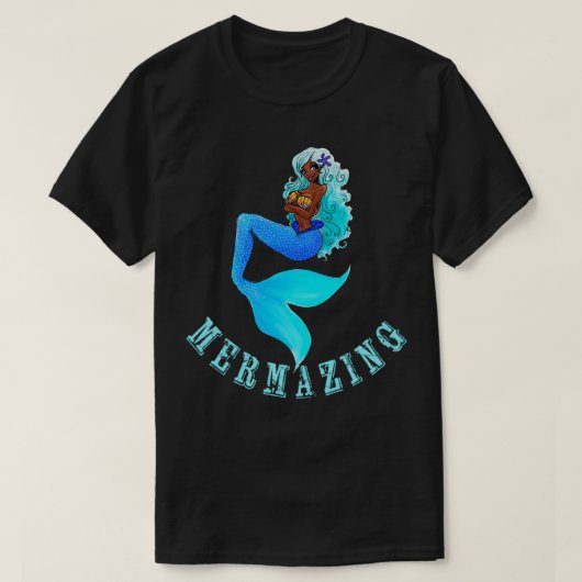 Mermazing Blue Mermaid Undersea Lovers Siren met T-shirt (Design voorkant)