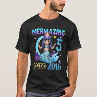 Mermazing sinds 2016 5 jaar oud meisje 5th t-shirt