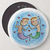 Mermen Ronde Button 6,0 Cm (Voorkant /achterkant)