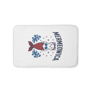 Mermeowica Patriottische Kat Meermin Shirt Ontwerp Badmat