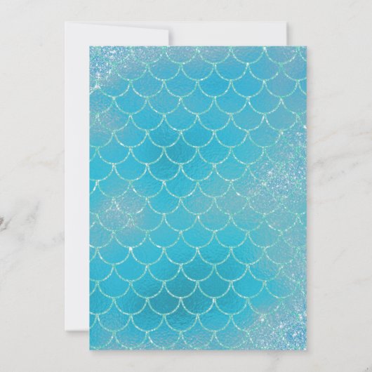 Mermicorn Birthday Invitation Mermaid Unicorn Kaart (Achterkant)