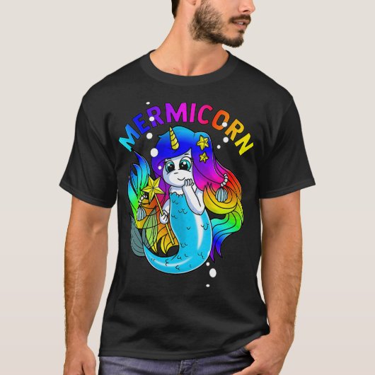 Mermicorn Mermaid Unicorn Magical Rainbow Creatur T-shirt (Voorkant)