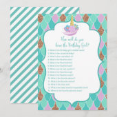 Mermicorn Verjaardag Meisje Spel 5x7" Maat Uitnodi Kaart (Voorkant / Achterkant)