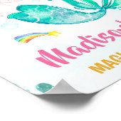 Mermicorn-welkomstpartijbord Magical verjaardagsbo Poster (Hoek)