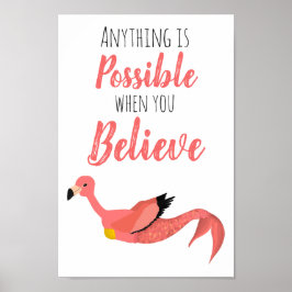 Mermingo: Mermaid Flamingo Inspirerend Citaat Poster
