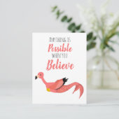 Mermingo: Zeemeermin-Flamingo & Inspirerend Quote Briefkaart (Staand voorkant)
