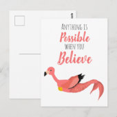 Mermingo: Zeemeermin-Flamingo & Inspirerend Quote Briefkaart (Voorkant / Achterkant)