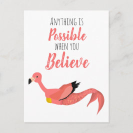 Mermingo: Zeemeermin-Flamingo & Inspirerend Quote Briefkaart