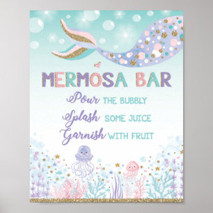 Mermosa Bar Mermaid Mimosa Bar, onder het Zee Poster