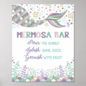 Mermosa Bar Zeemeermin Mimosa Bar Bord Baby Shower Poster (Voorkant)