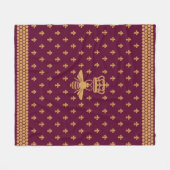 Merovingian Fleur-de-lis en Royal Bee Fleece Deken (Voorkant (Horizontaal))