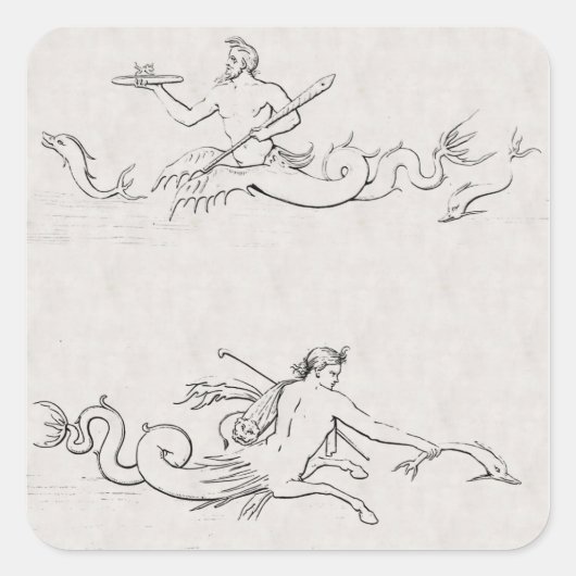 Merpeople Vierkante Sticker (Voorkant)