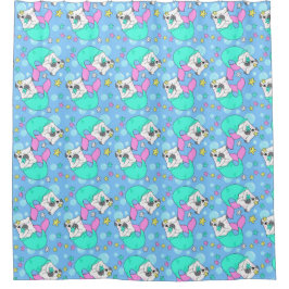 Merpug Pattern Shower Curtain Douchegordijn