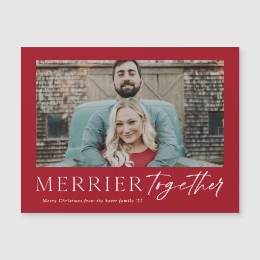 Merrer Samen Script Foto Kerstkaart (Voorkant)