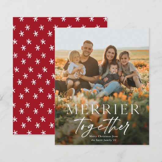 Merrer Samen Script Foto Kerstkaart (Voorkant / Achterkant)