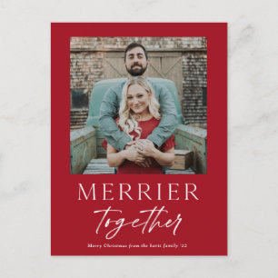 Merrer Samen Script Foto Prettig Kerstfeest Feestdagenkaart