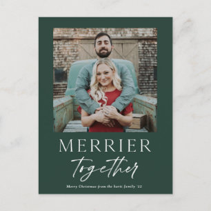 Merrer Samen Script Foto Prettig Kerstfeest Feestdagenkaart