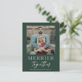 Merrer Samen Script Foto Prettig Kerstfeest Feestdagenkaart (Staand voorkant)