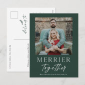 Merrer Samen Script Foto Prettig Kerstfeest Feestdagenkaart (Voorkant / Achterkant)
