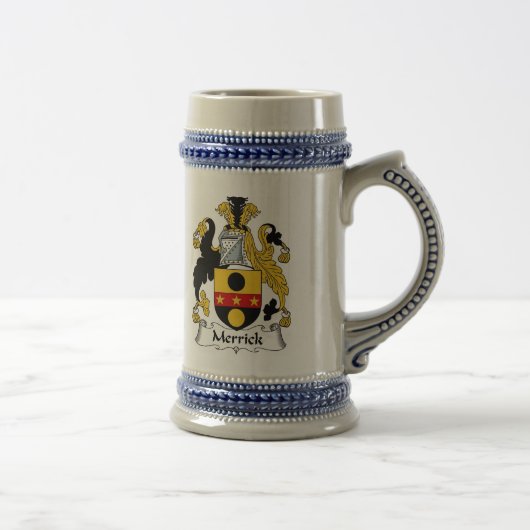 Merrick Coat of Arms Stein - Family Crest Bierpul (Rechts)