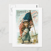 Merricks Thread Girl met Amerikaanse vlag Briefkaart (Voorkant / Achterkant)