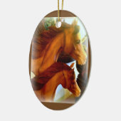 merrie en pony-versiering keramisch ornament (Links)