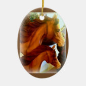 merrie en pony-versiering keramisch ornament (Voorkant)