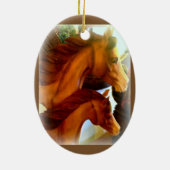 merrie en pony-versiering keramisch ornament (Achterkant)