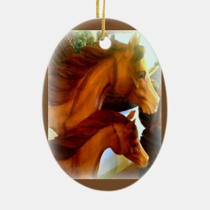 merrie en pony-versiering keramisch ornament