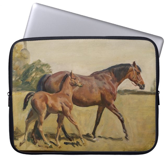 Merrie en veulen door Munnings Laptop Sleeve (Voorkant)