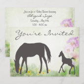 merrie en veulen paard Baby shower uitnodiging (Voorkant / Achterkant)