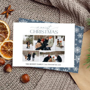 Merrie Kerstmis Elegant 5 Foto collage Bluette Feestdagenkaart
