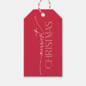 Merrie Kerstmis Elegante Typografie Vakantie- Cadeaulabel (Voorkant)