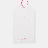Merrie Kerstmis Elegante Typografie Vakantie- Cadeaulabel (Achterkant)