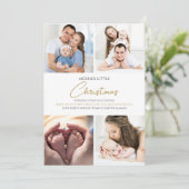 Merrie Kerstmis Foto Geboorteaankondiging Feestdagenkaart (Staand voorkant)