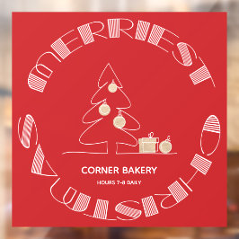 Merrie Kerstmis Rood Raamsticker