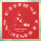 Merrie Kerstmis Rood Raamsticker (Vel 3)